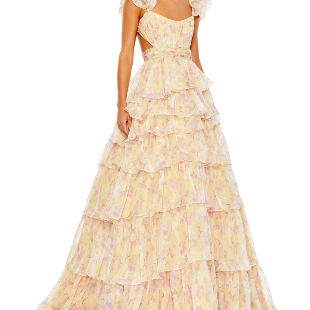Elegant Floral Tiered Gown
